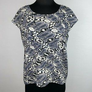Trouve XS Animal Print Snakeskin Patterned Blouse Two Front Pockets